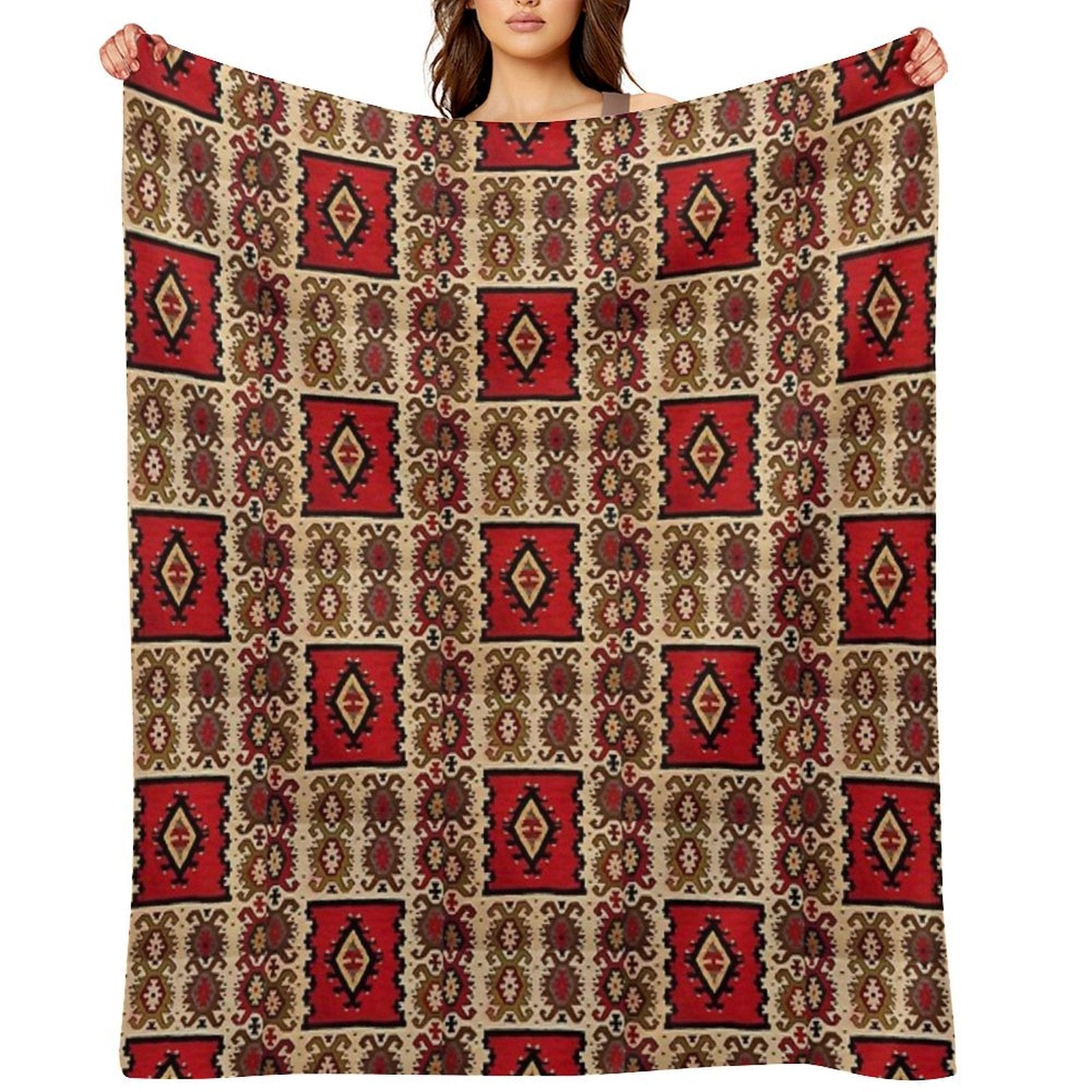 Bosnian Rug,pattern Wrinkle-free Throw Blanket