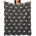 Dachshund Silhouette(s)  Wiener Dog  Smooth Coated Doxie Wrinkle-free Throw Blanket