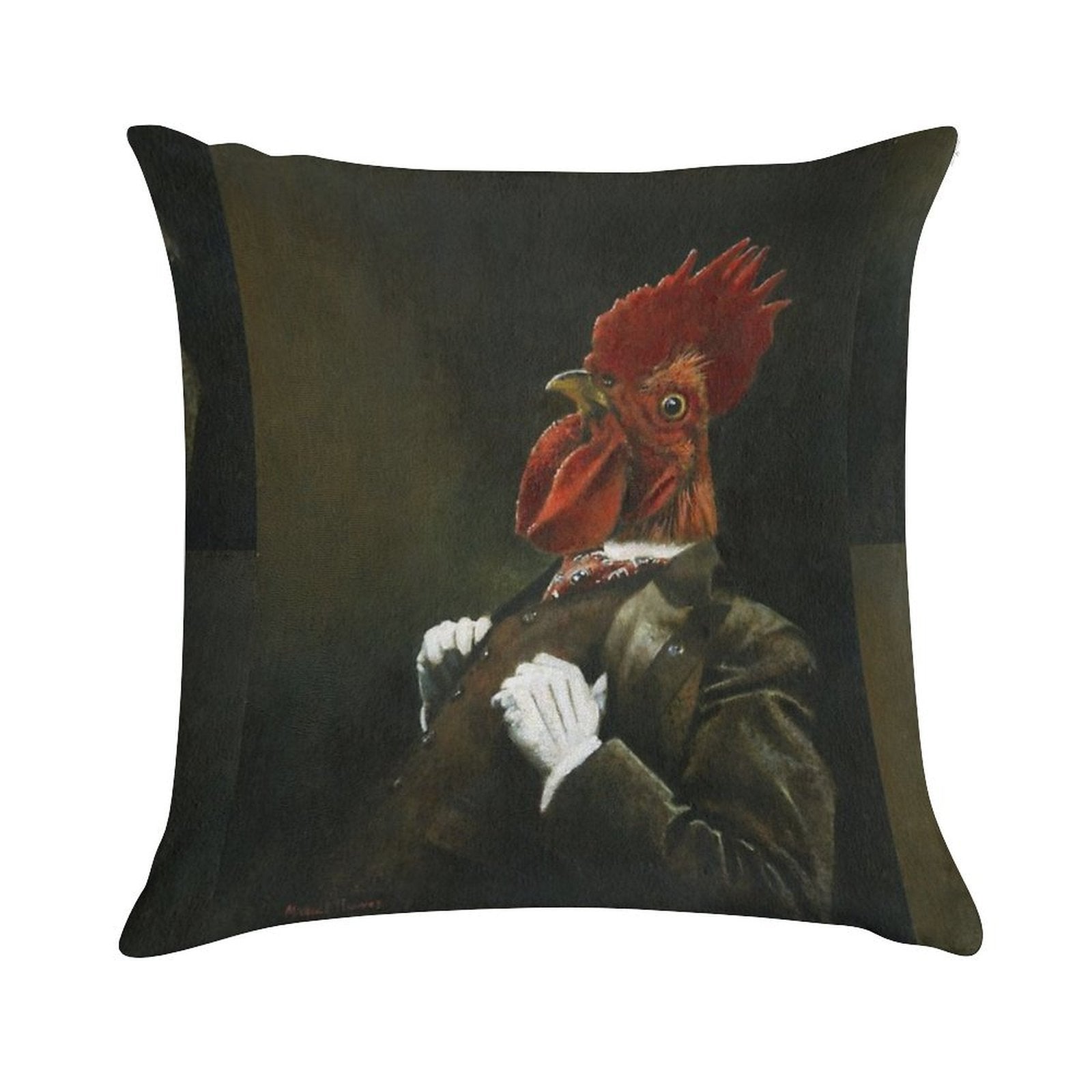 Victorian Cockerel Soft Fade-Resistant Throw Pillow
