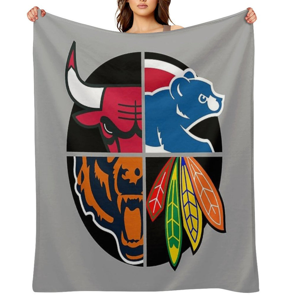 Chicago Northside Sports Quad Easy Care Throw Blanket