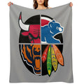Chicago Northside Sports Quad Easy Care Throw Blanket