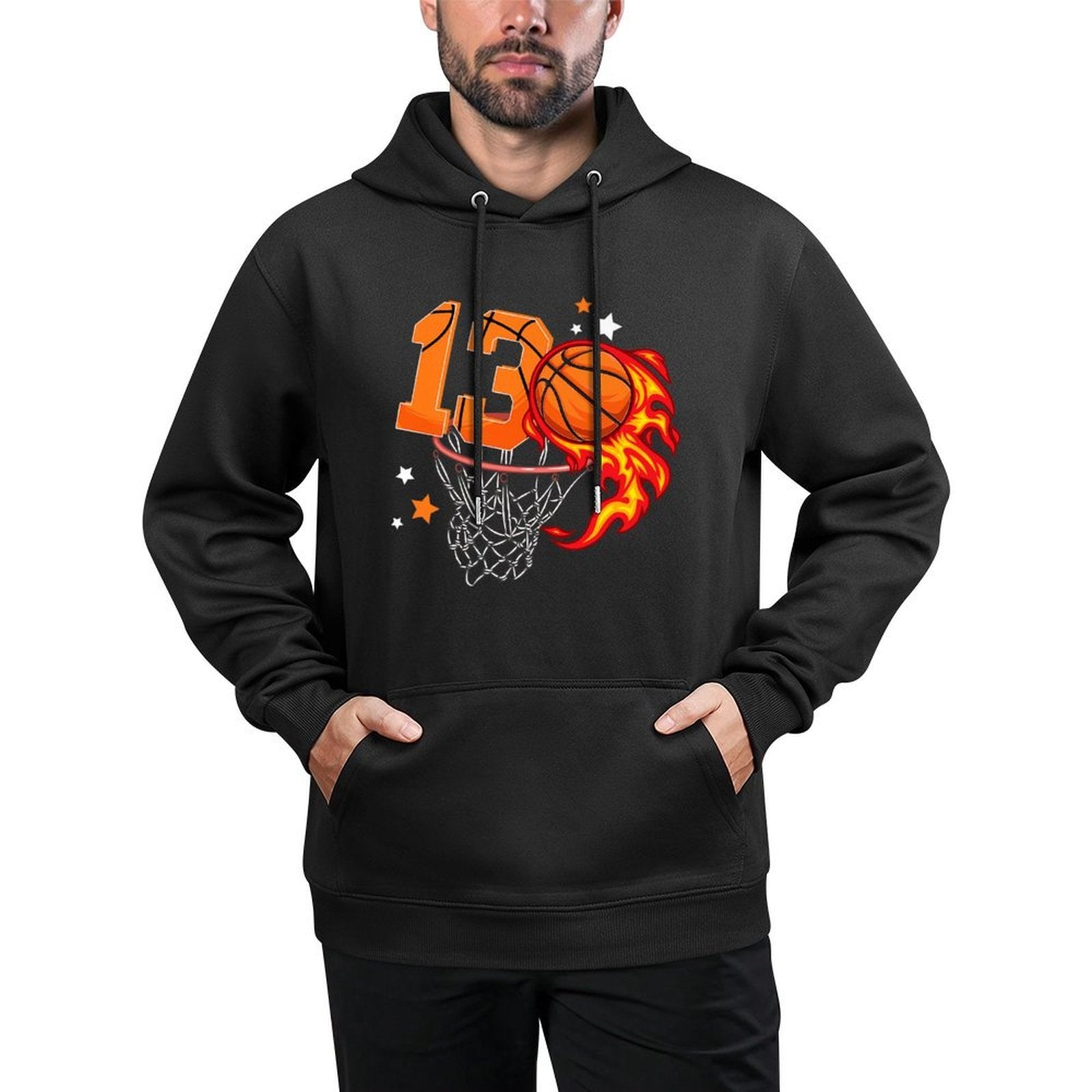 13th Birthday Basketball Thirteen Year Old Basketball Boy Premium Unisex Design Hoodie