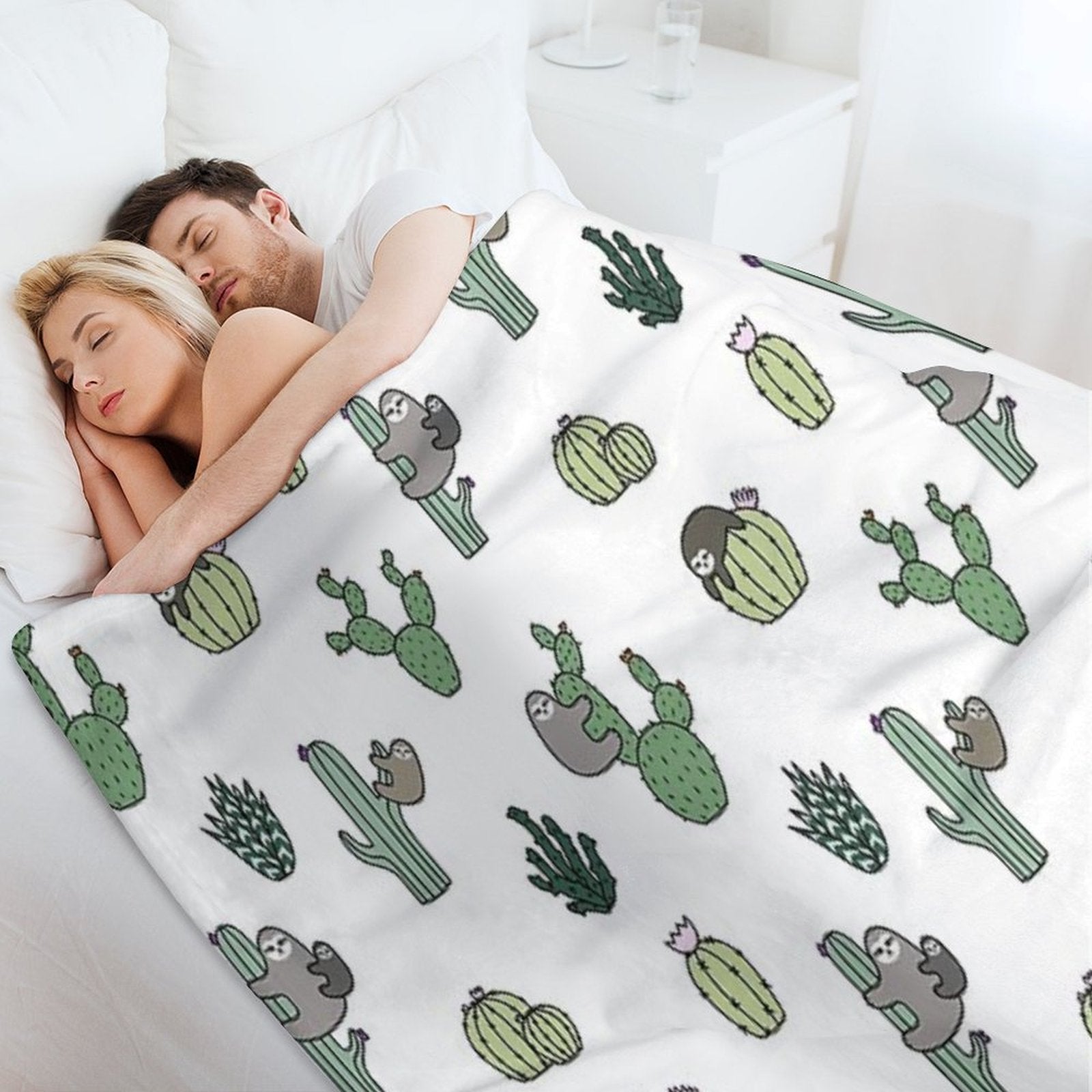 Cacti Sloths Comfort Throw Blanket