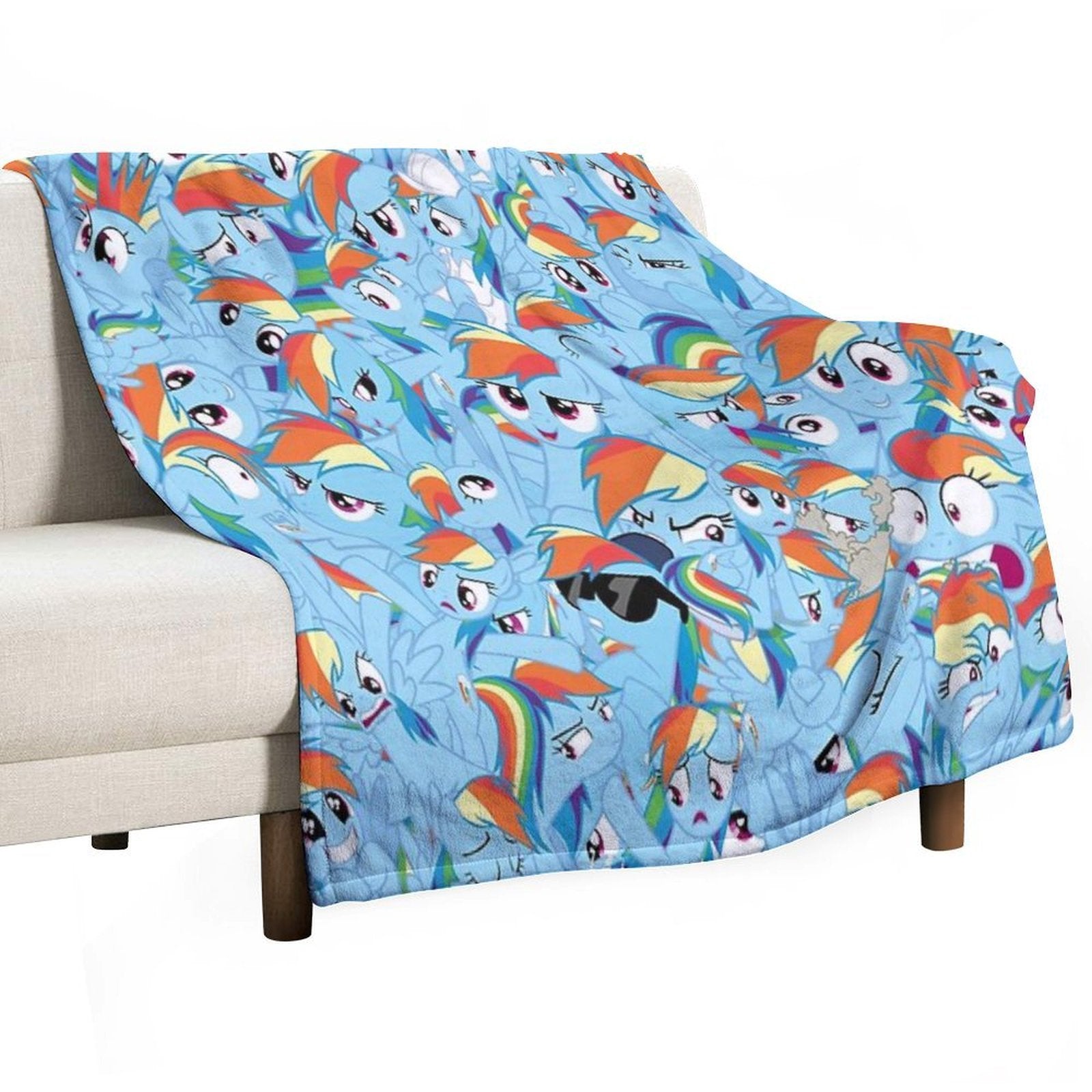 Rainbow Dash Mess Eco-conscious Throw Blanket
