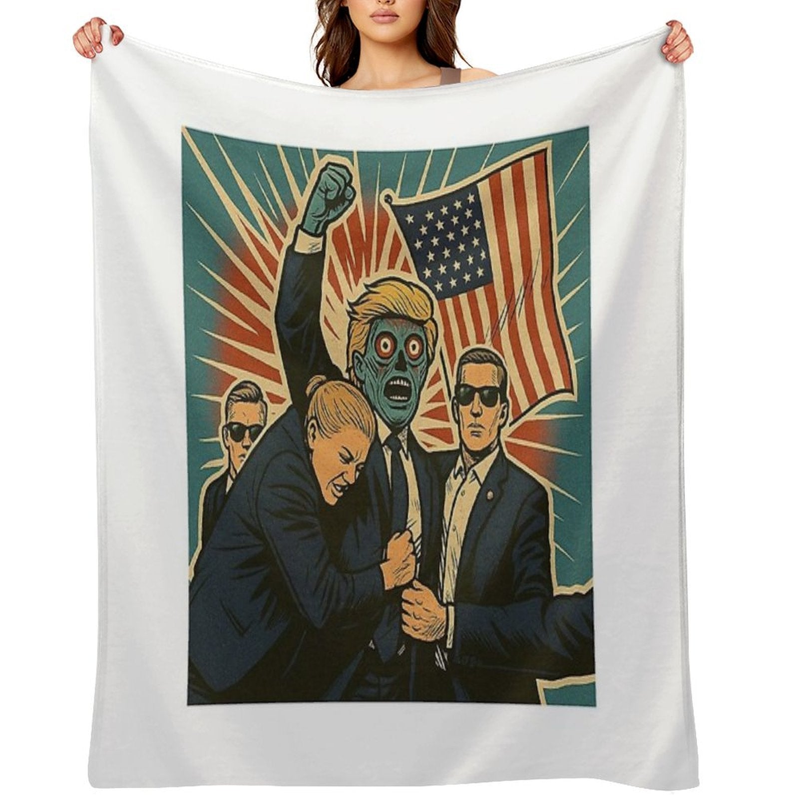 They Live Trump Assassination Parody Versatility Throw Blanket