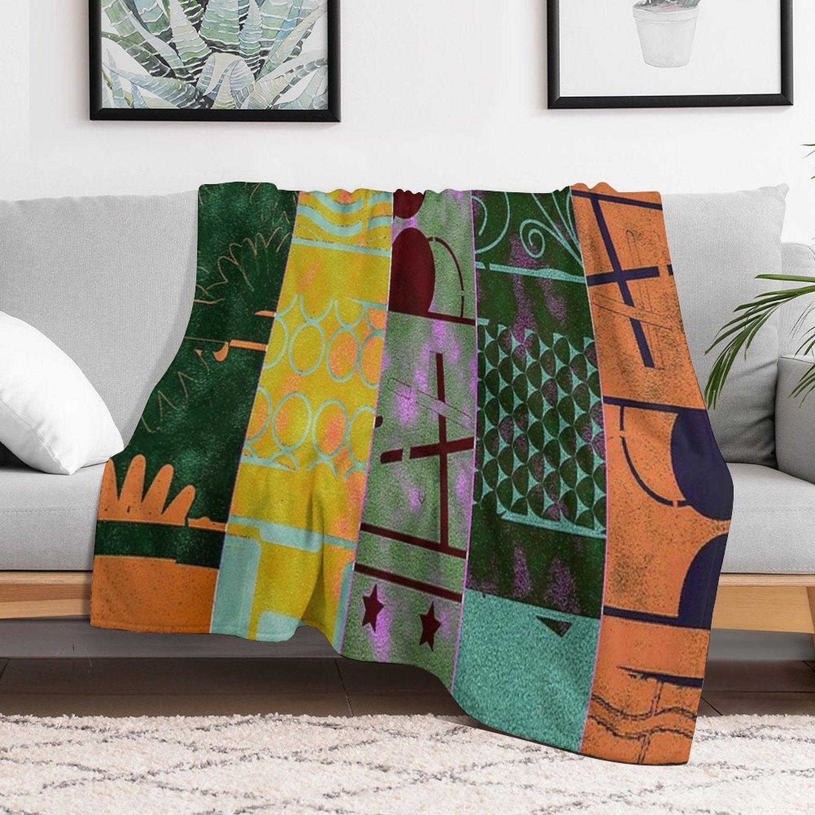 COLORFUL ABSTRACT STRIPE Velvety-soft Throw Blanket