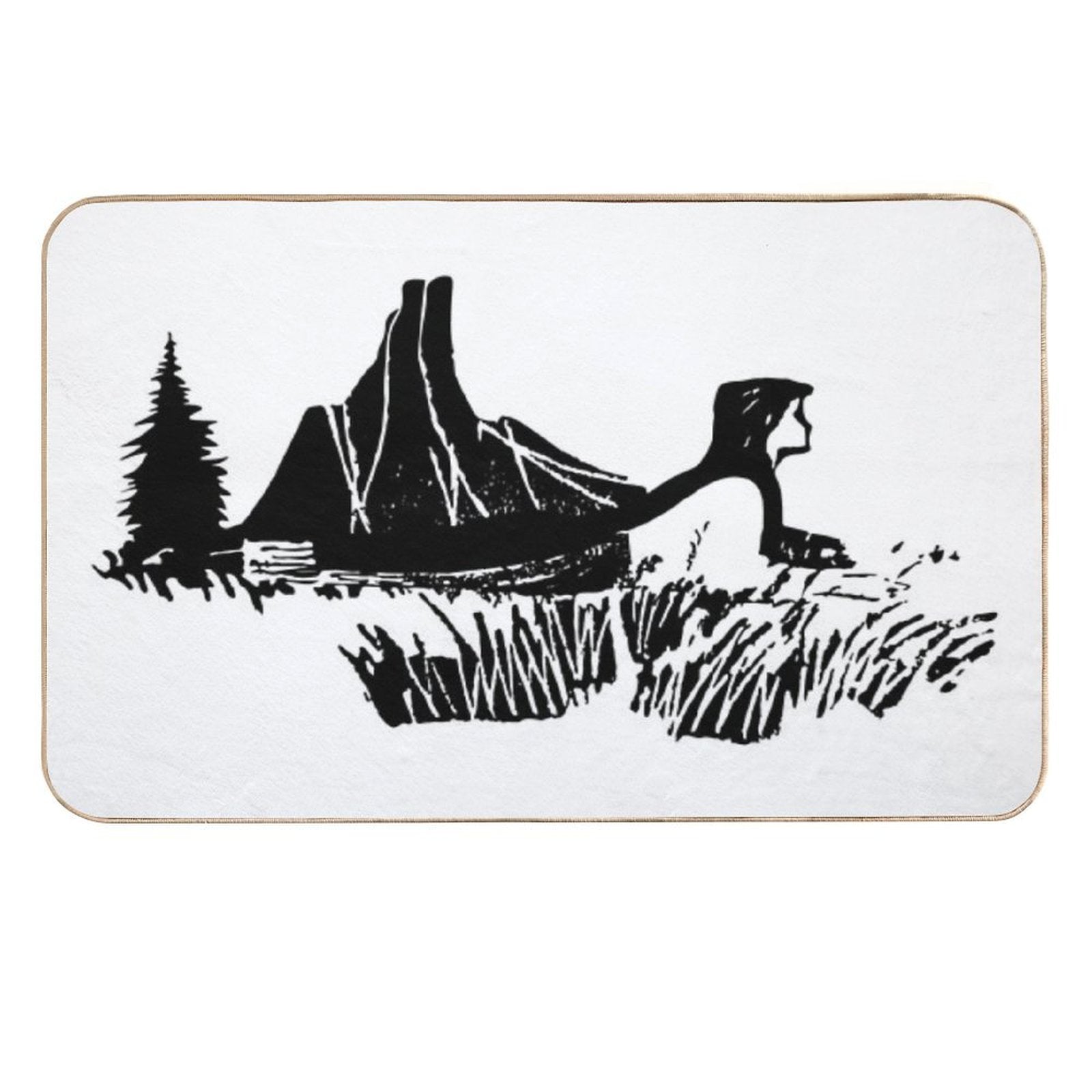 The Girl And Mountains  Toxin-Free Bath Mat