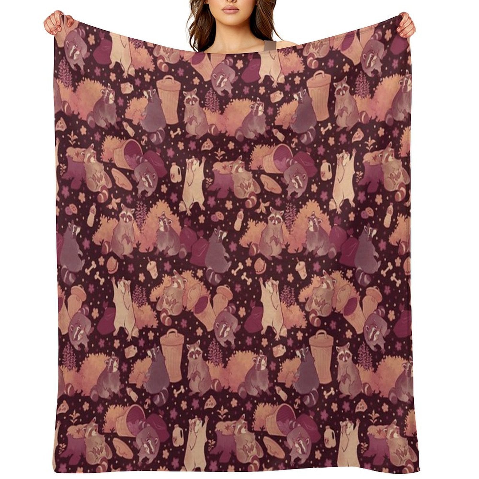 Raccoons Nighttime Pillage Comfort Throw Blanket