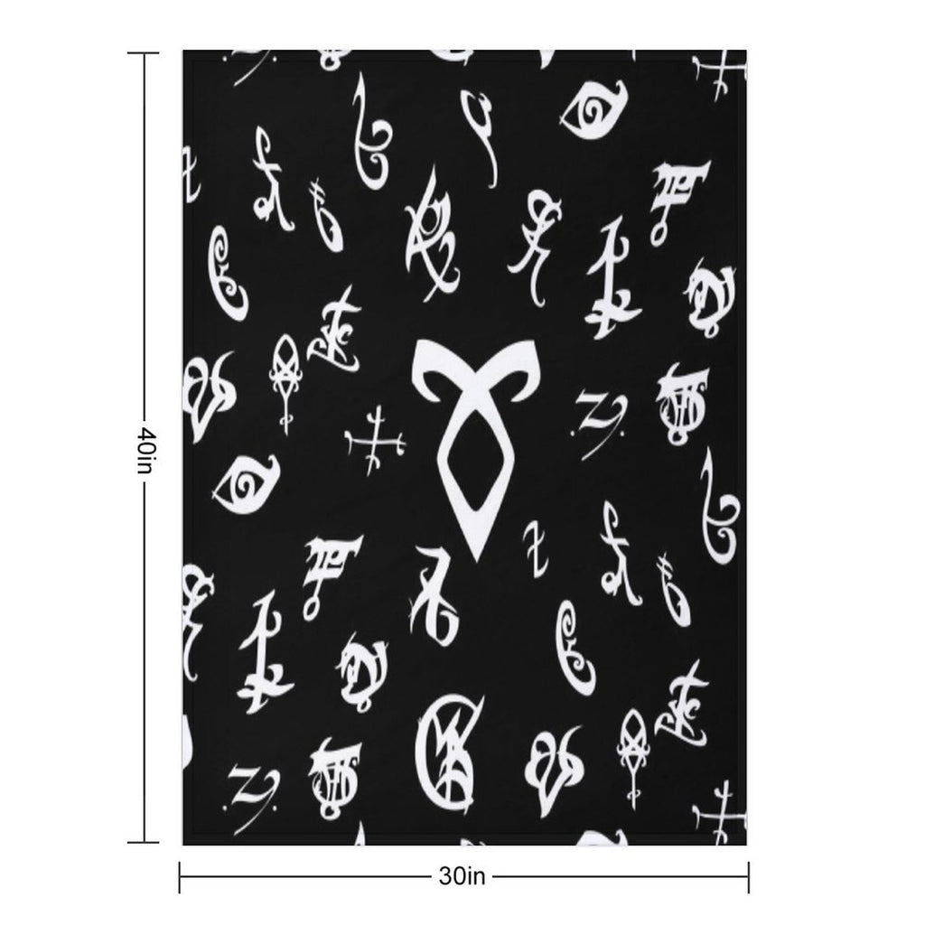 Runes Plush Throw Blanket