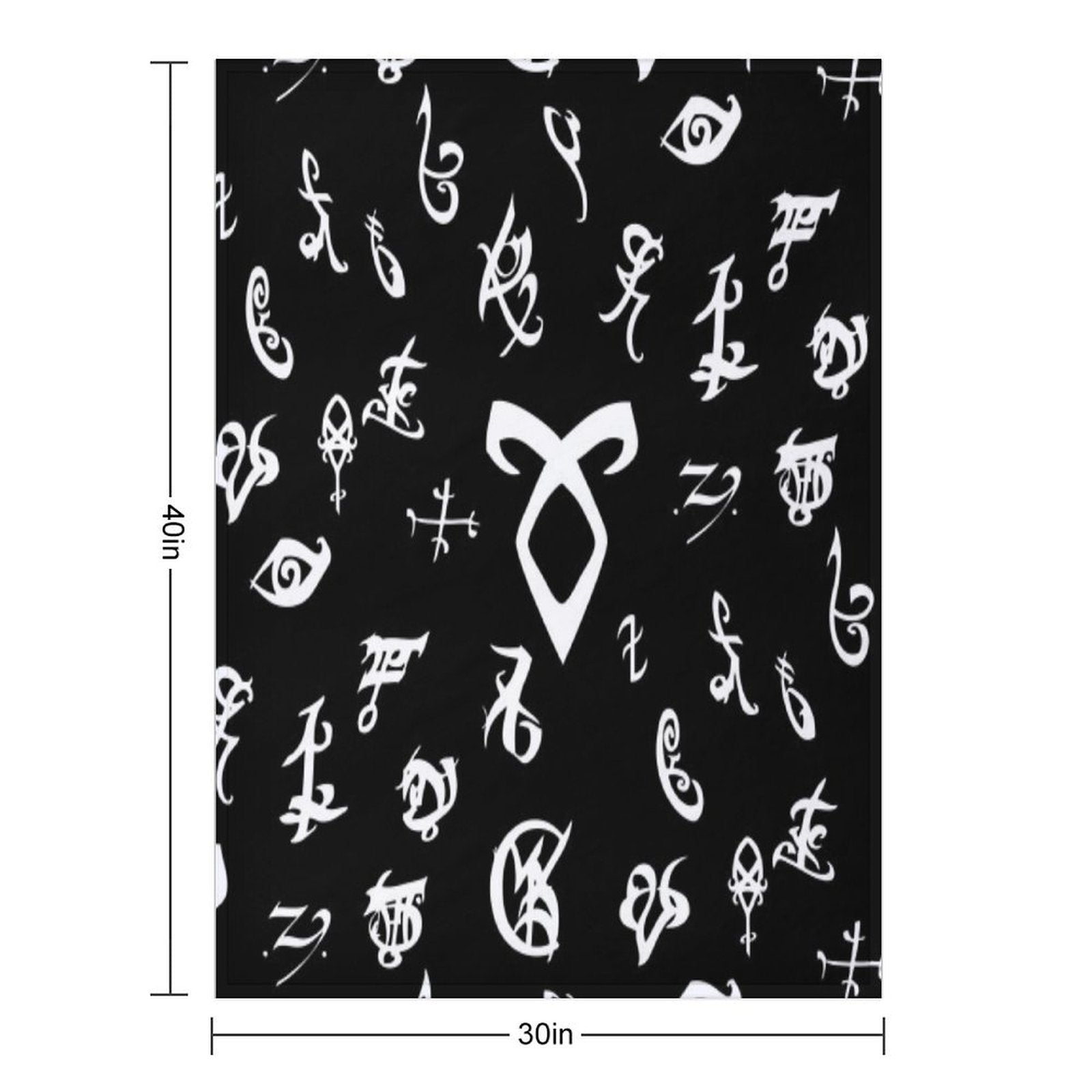 Runes Plush Throw Blanket