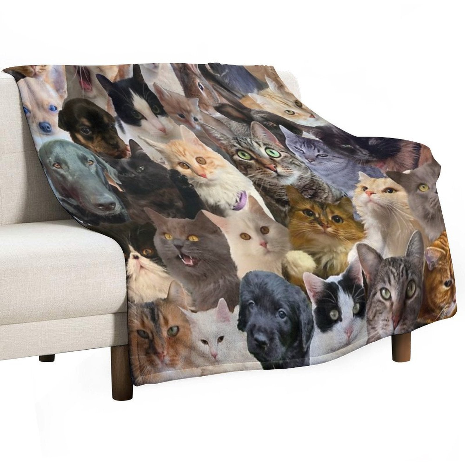 Maximalism Animal Puzzle Pattern Comfort Throw Blanket