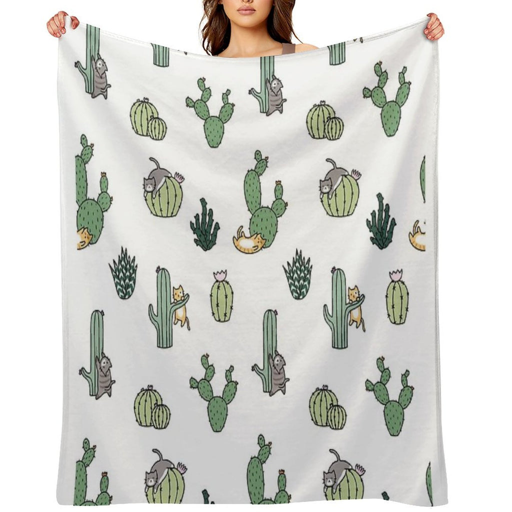 Cacti Cats Multi-functional Throw Blanket