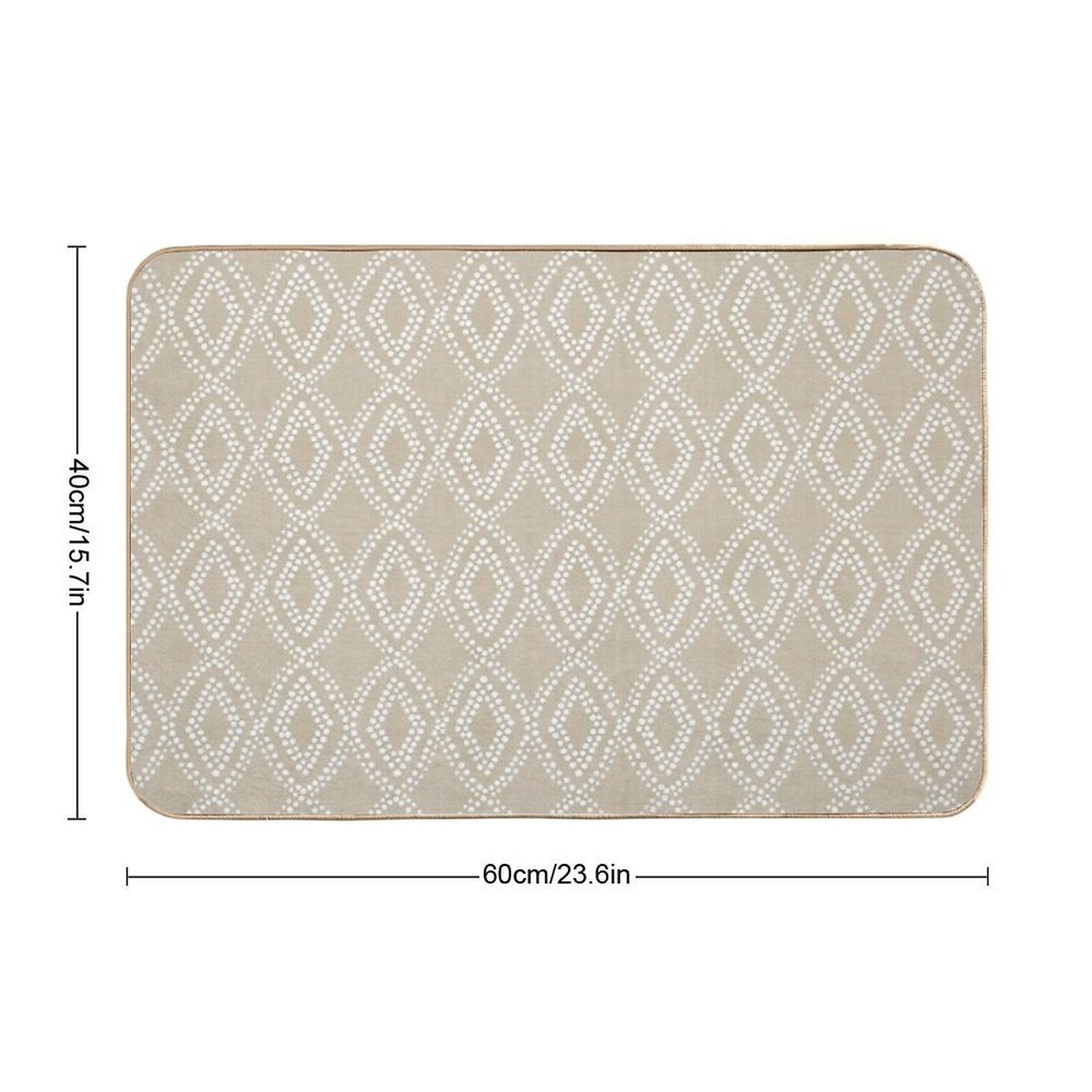 Diamonds Dots in Tan  Fade-Resistant Bath Mat