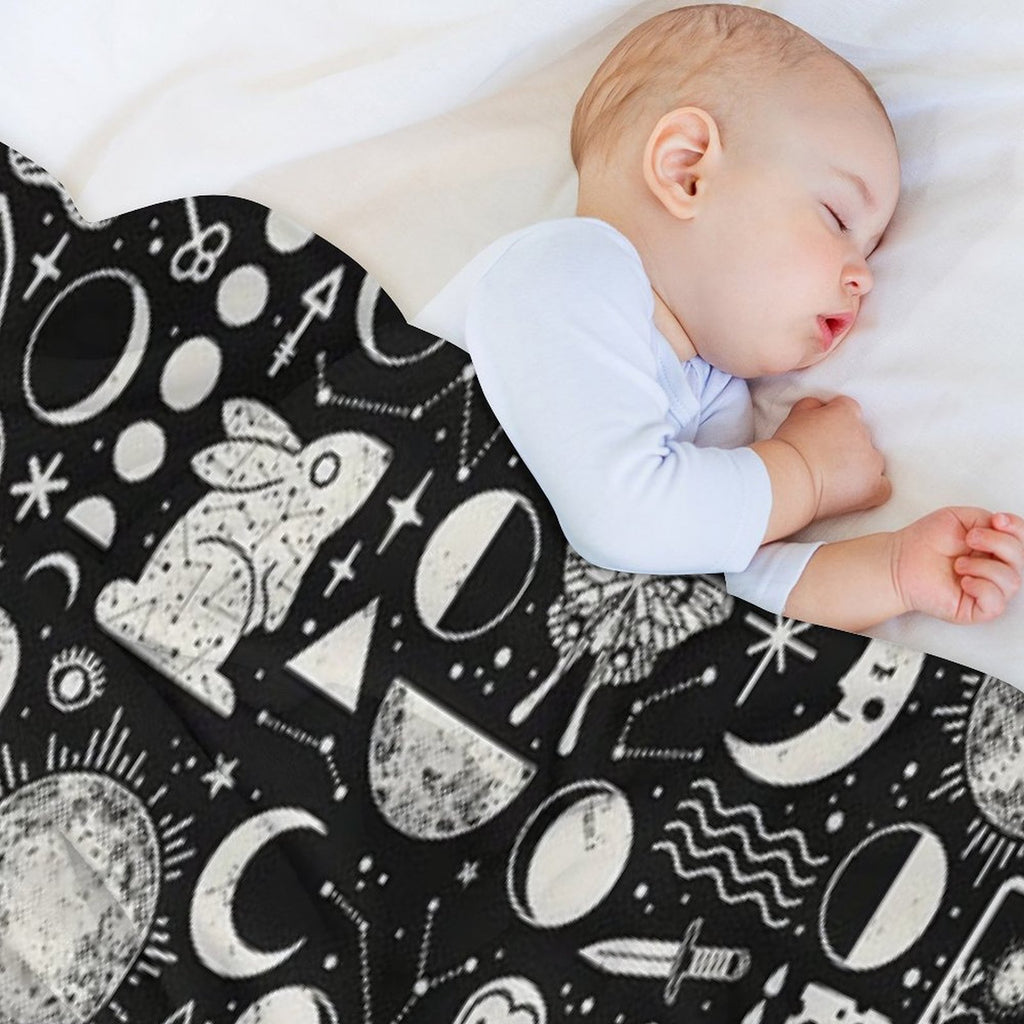 Lunar Pattern Eclipse Sustainable Throw Blanket