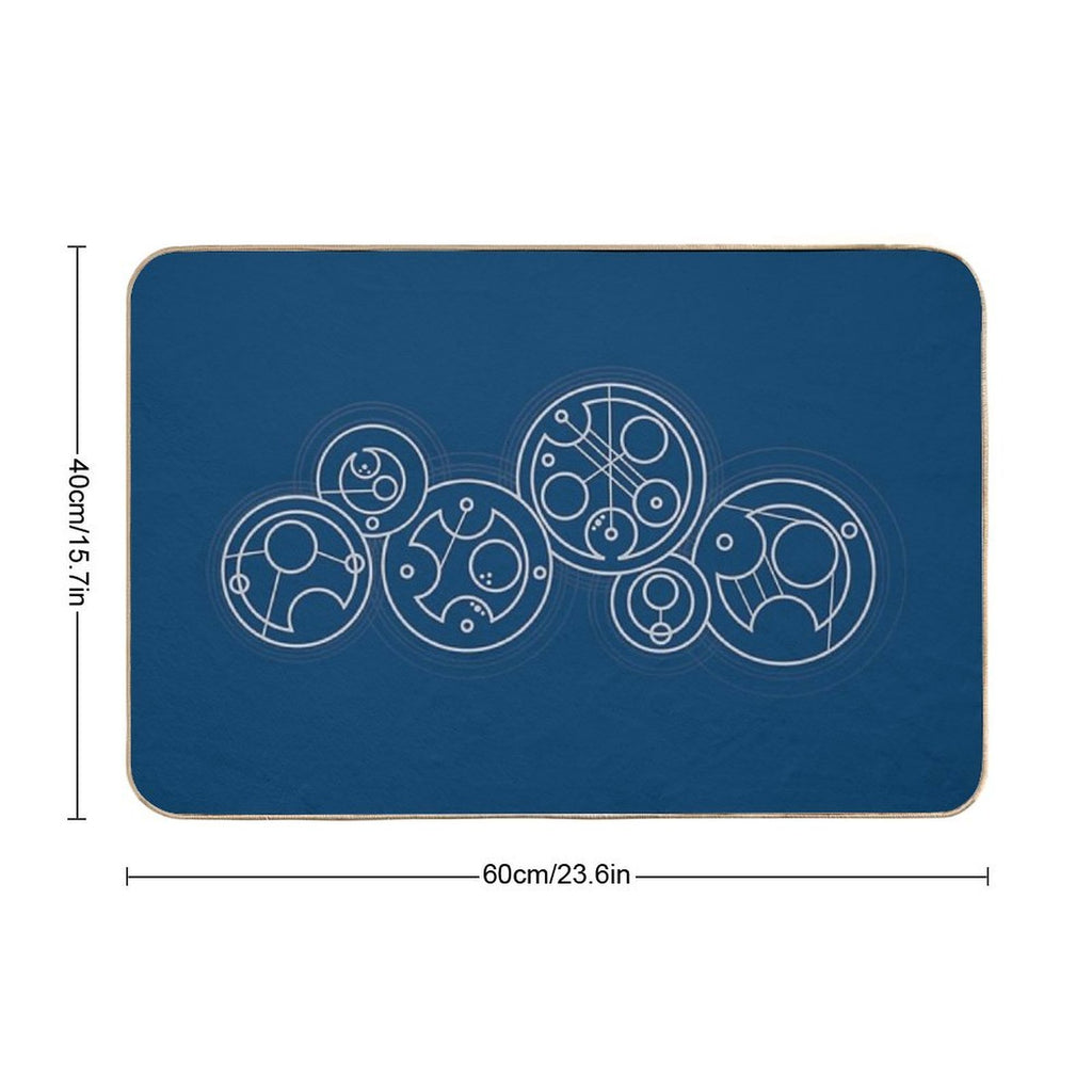 Space, Time, Dimensions, And Their Relativity - Silver  Repositionable Bath Mat