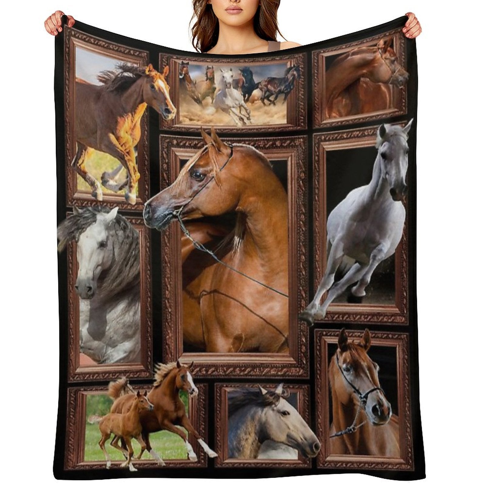 Horse Arabian Horses Blanket Sustainable Throw Blanket