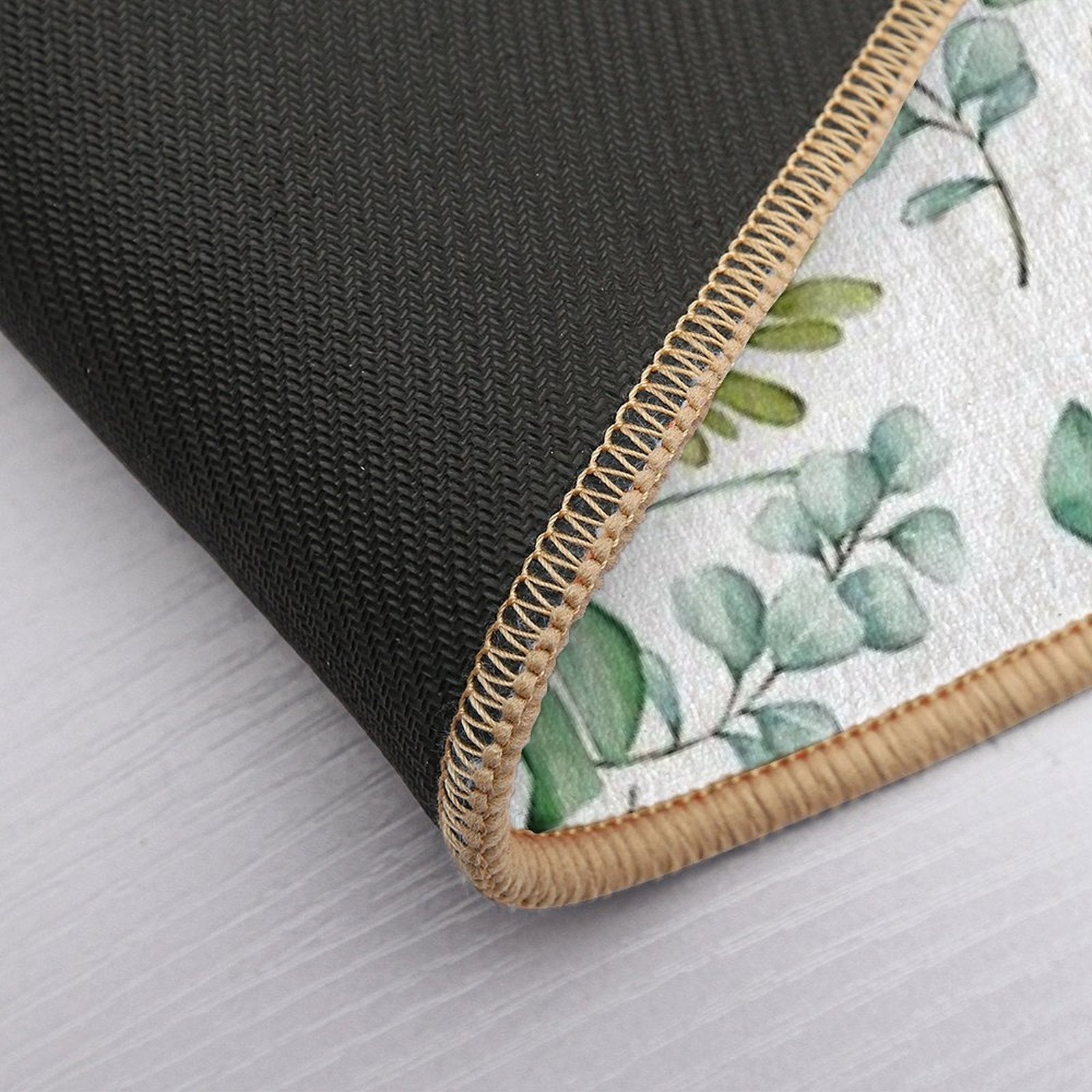 Monstera Leaves Green Seamless  Toxin-Free Bath Mat