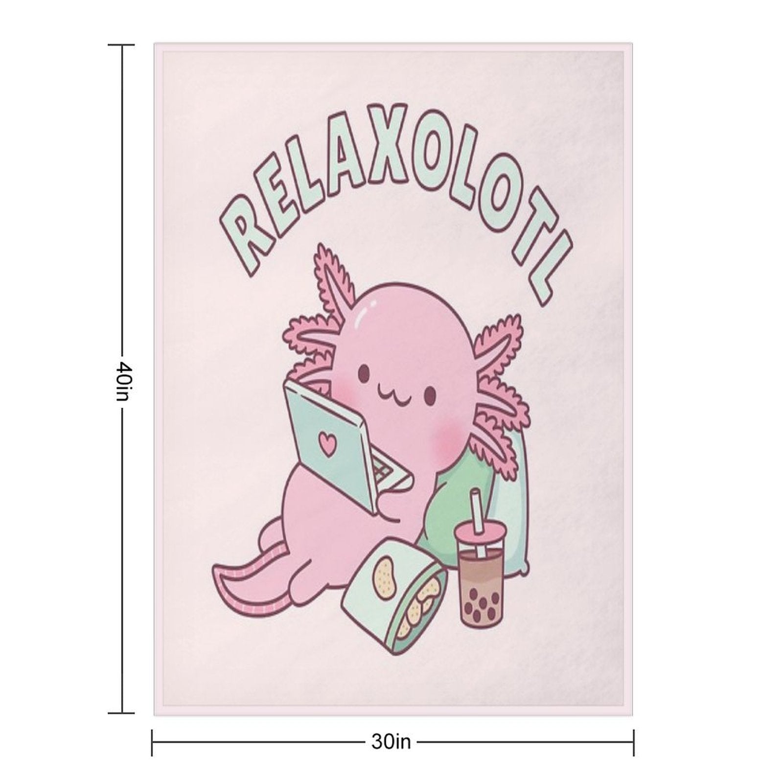 Cute Relax A Lot Axolotl Funny Pun Lightweight Throw Blanket
