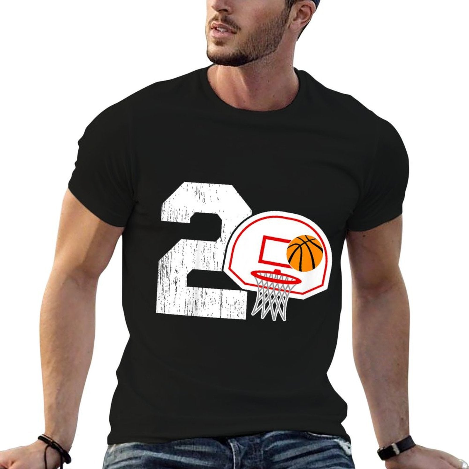 Kids 2nd Birthday Basketball Two Year Old Basketball Boy  Relaxed-fit T-Shirt