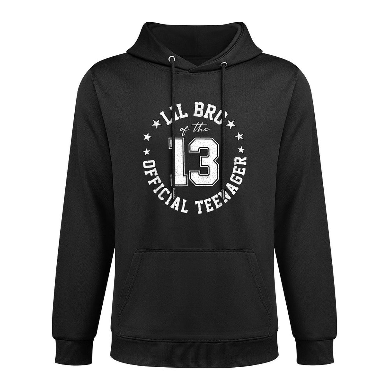 Lil Bro Of The Officialnager 13 Year Old 13th Birthday Medium-Weight Fabric Hoodie