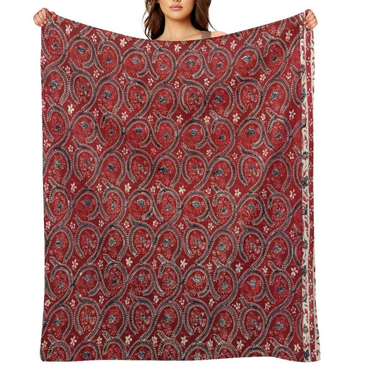 Water Creature Traditional Indonesian Batik Pattern Shrink-resistant Throw Blanket