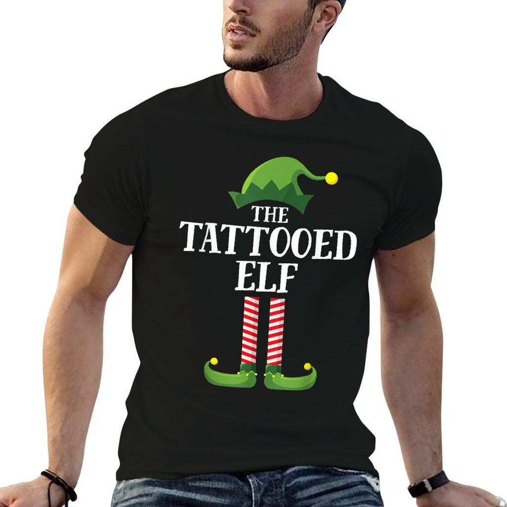Tattooed Elf Matching Family Group Christmas Party Pyjamas  Versatile T-Shirt
