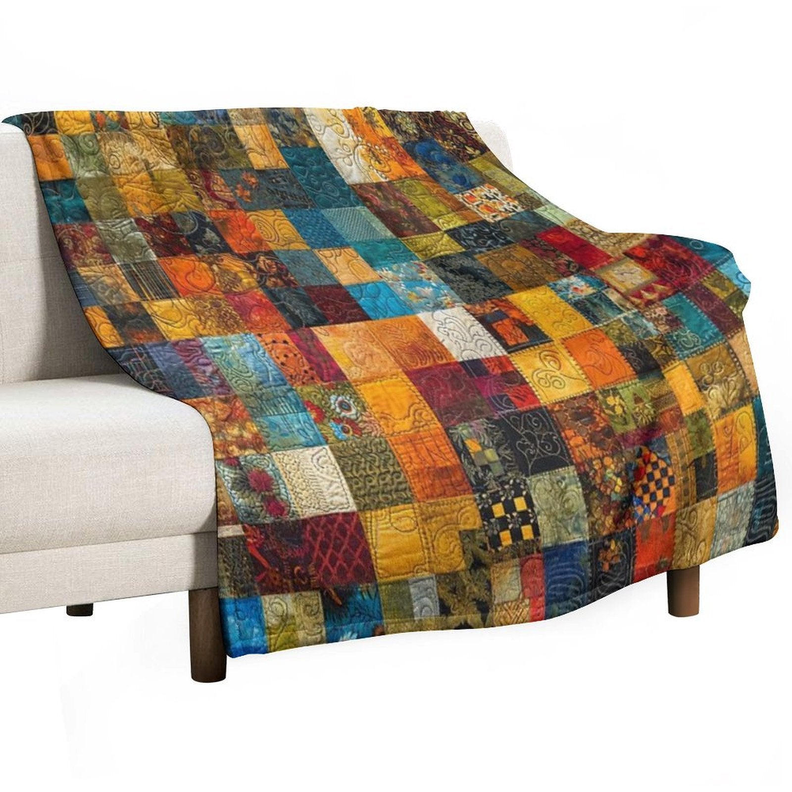 Kaleidoscope Quilt Pattern - Textile Art Explosion Durable Throw Blanket