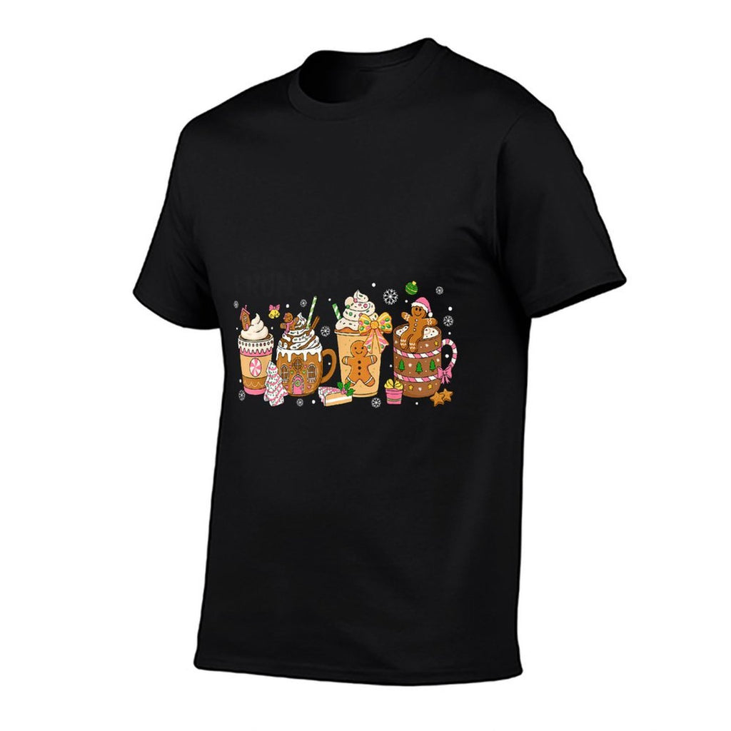 Gingerbread Cookie Christmas Coffee Cups Latte Drink Women  Relaxed-fit T-Shirt
