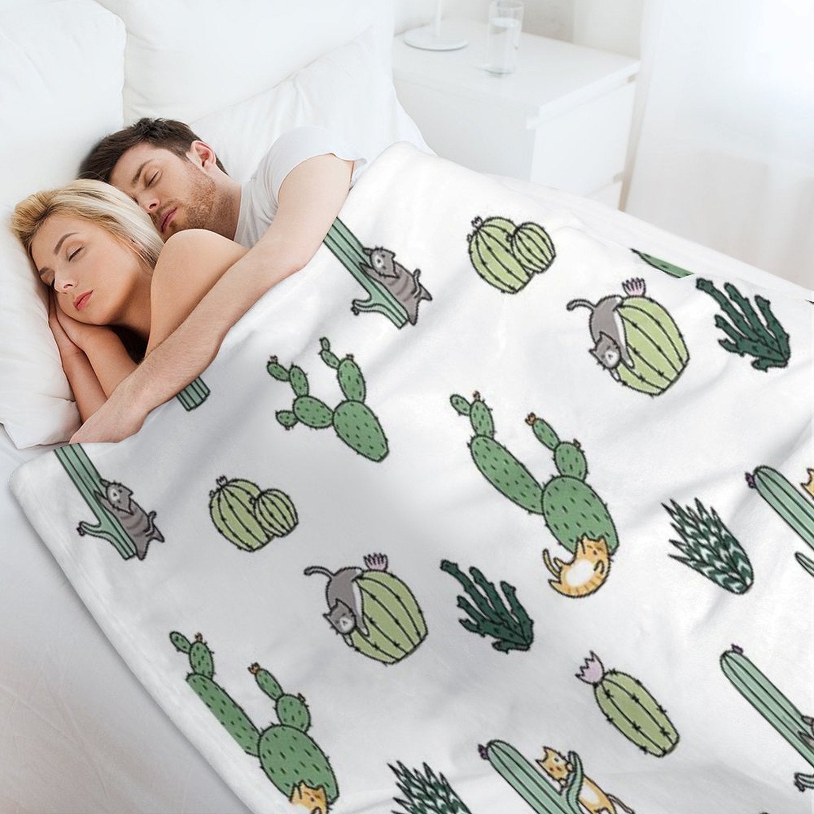 Cacti Cats Multi-functional Throw Blanket