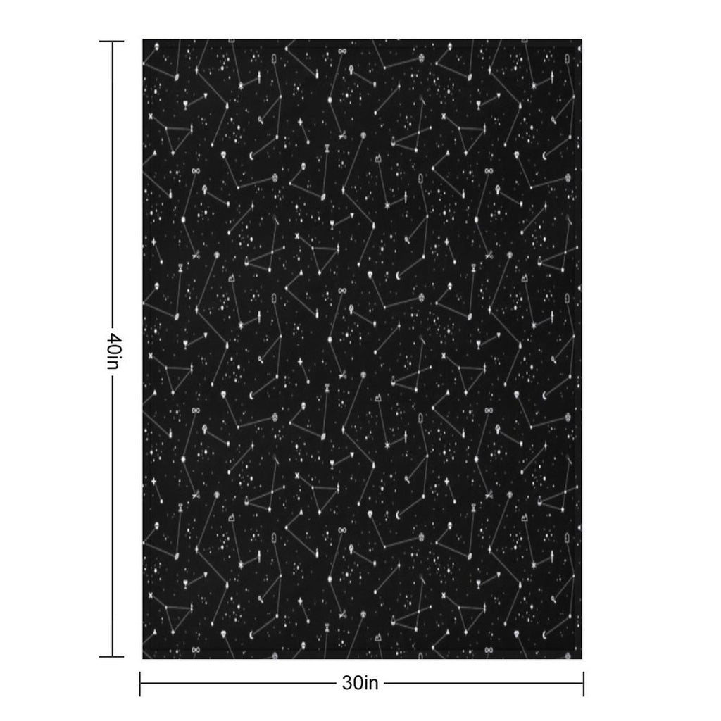 Constellations (Black) Travel-friendly Throw Blanket