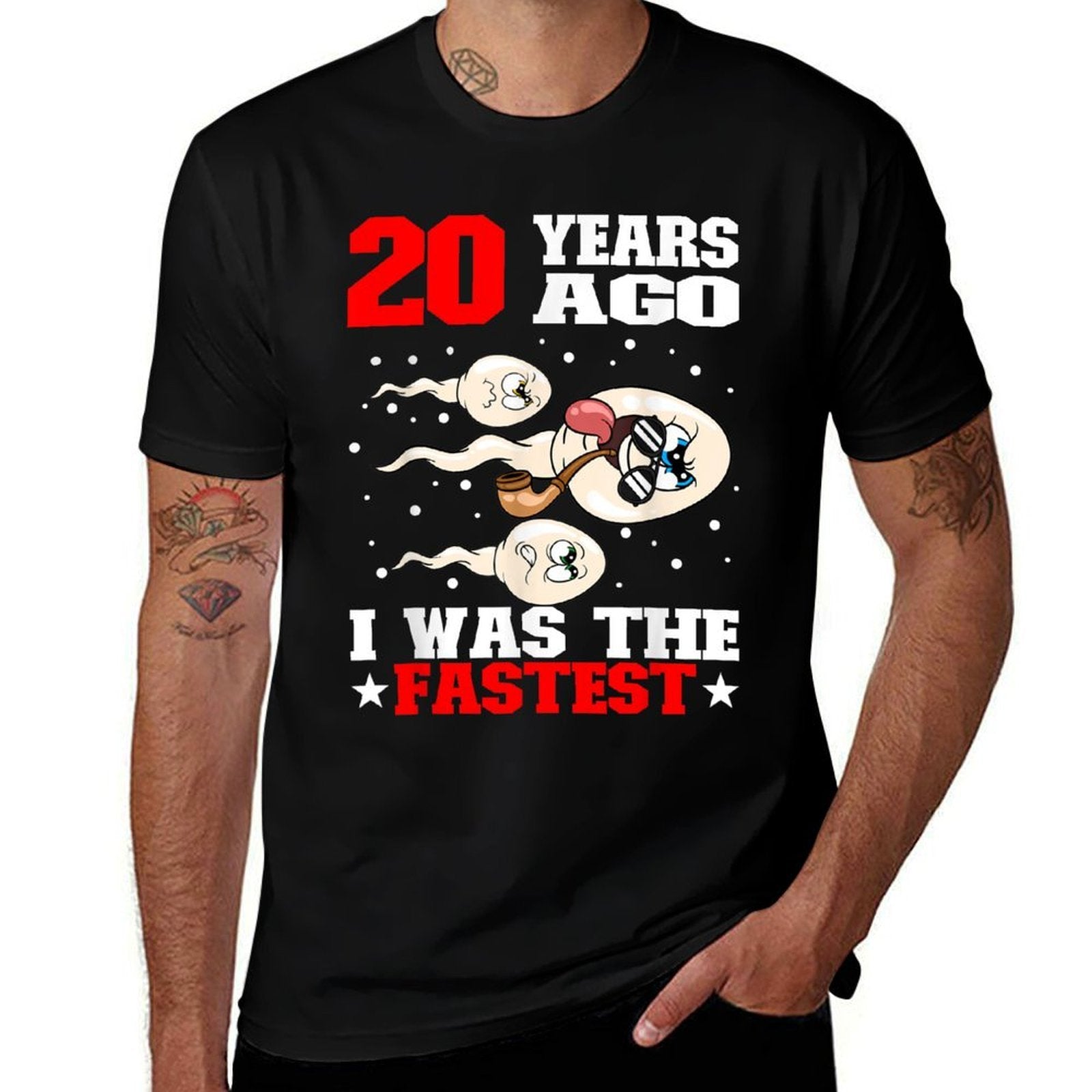 20 Years Ago I Was The Fastest Sperm 20th Birthday  Graphic-printed T-Shirt