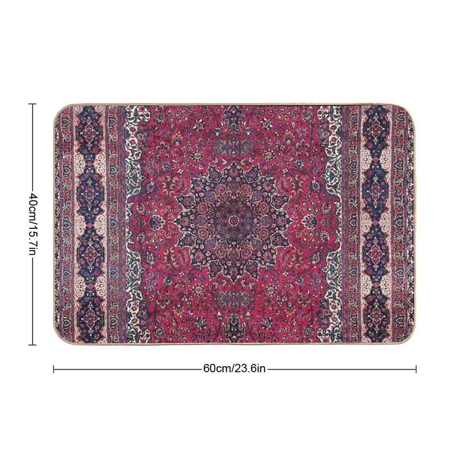 Saber Meshed Persian Carpet Print  Dirt-Trapping Bath Mat