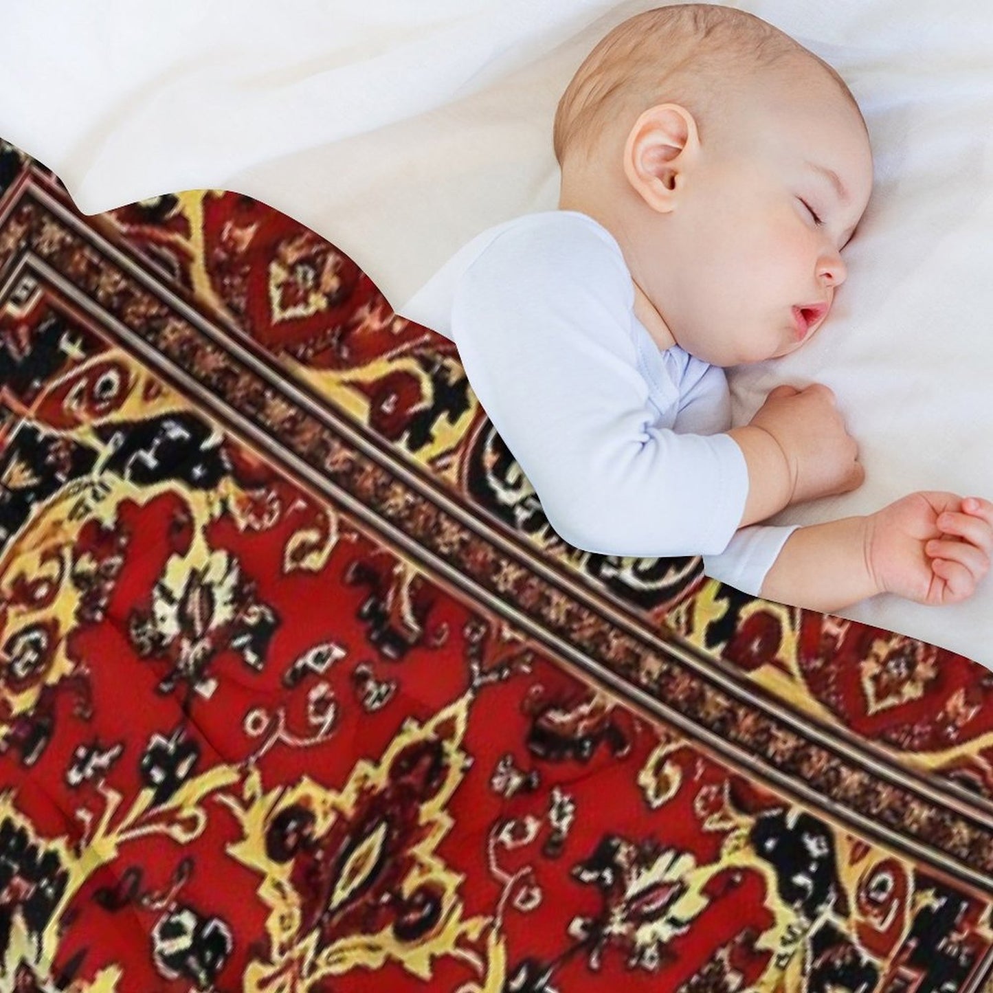 17th Century Afghanistan Rug Print Travel-friendly Throw Blanket