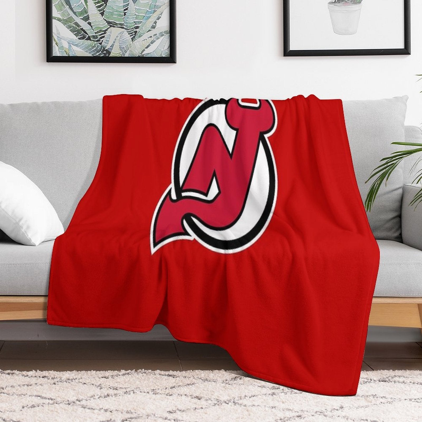 Devils Logo Plush Throw Blanket