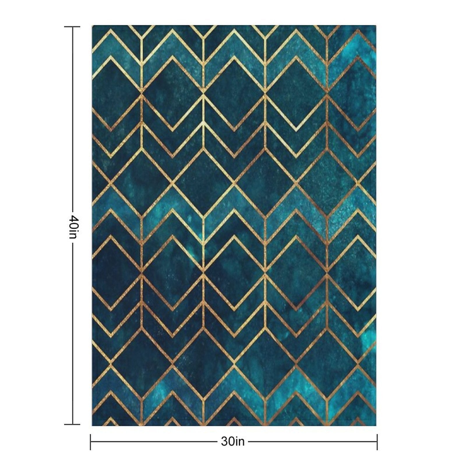 Deep Teal And Gold Arrows Pattern All-season Throw Blanket