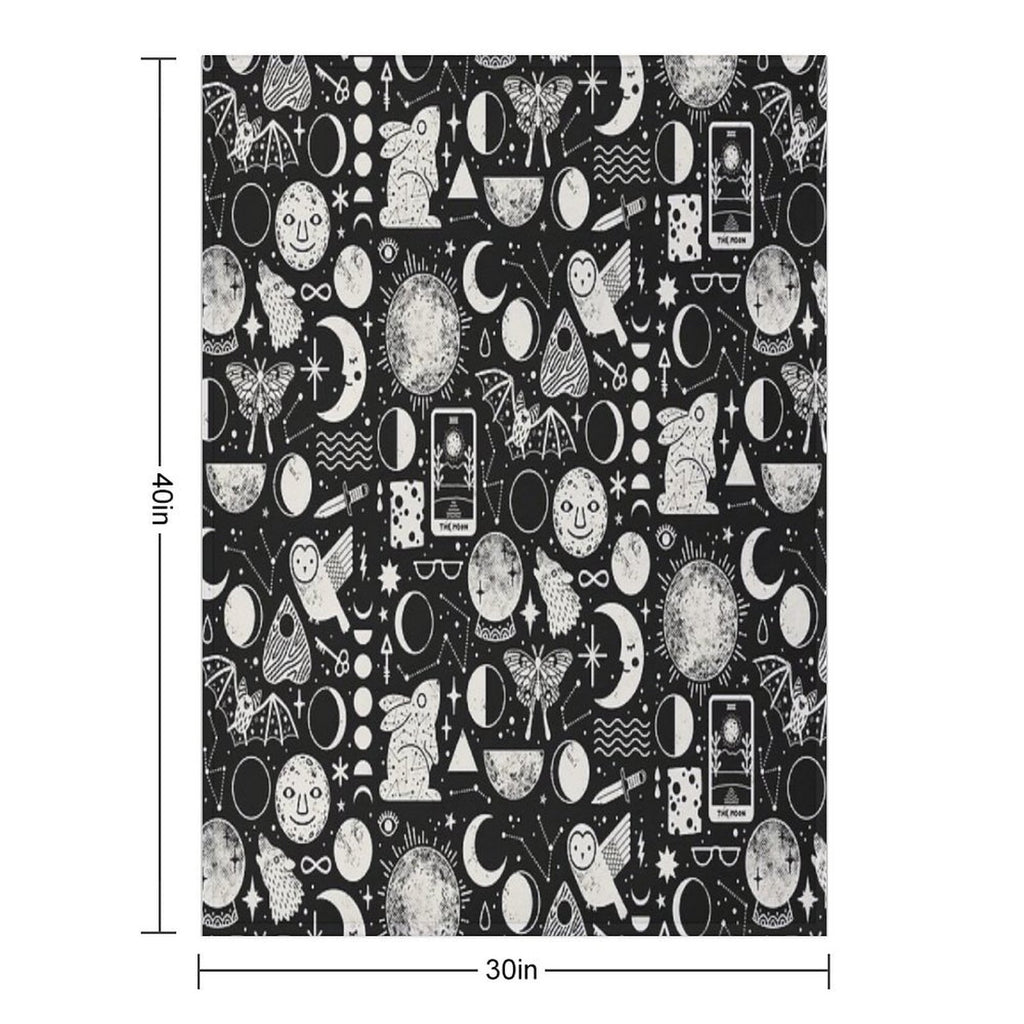 Lunar Pattern Eclipse Sustainable Throw Blanket