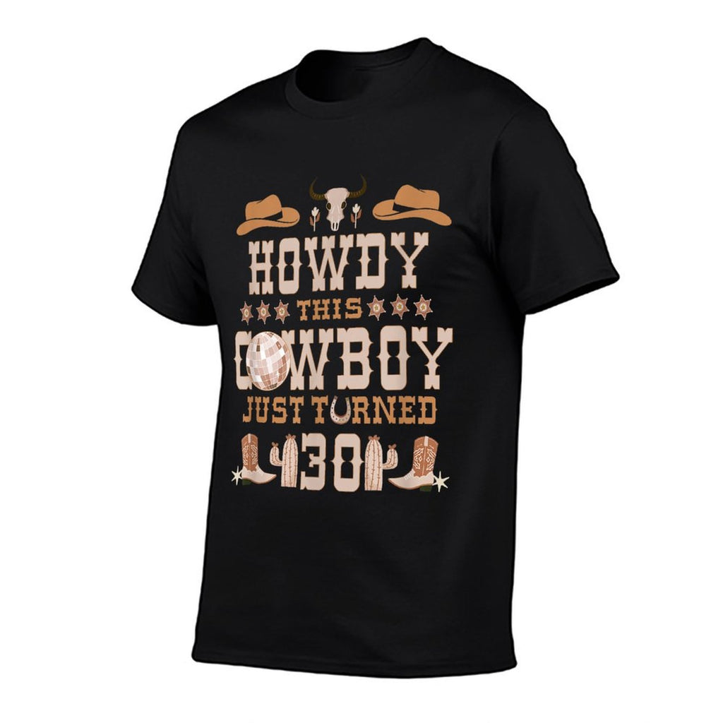 30yr Birthday Cowboy Western 30 Years Old Boy 30th Birthday  Polyester Blend T-Shirt