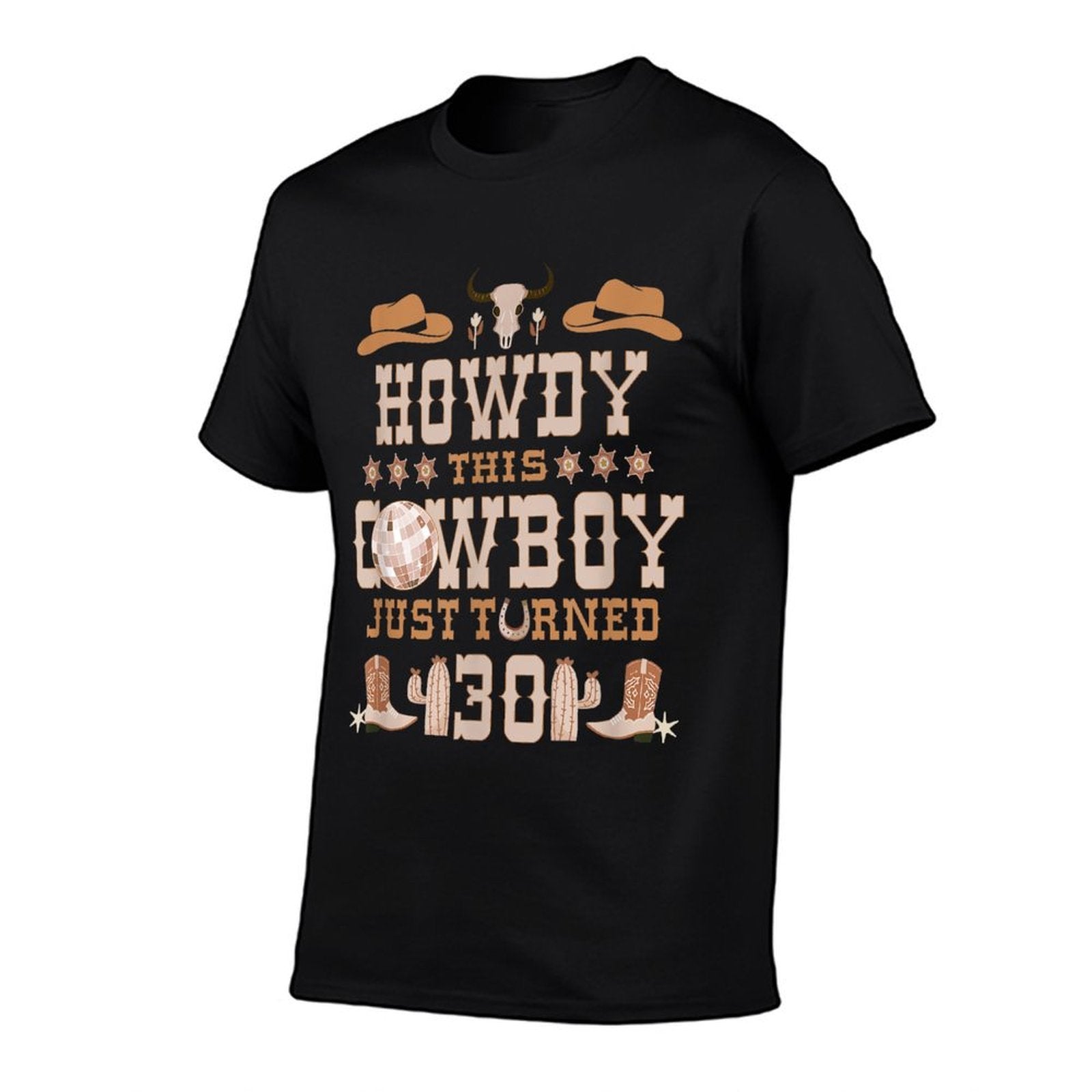 30yr Birthday Cowboy Western 30 Years Old Boy 30th Birthday  Polyester Blend T-Shirt