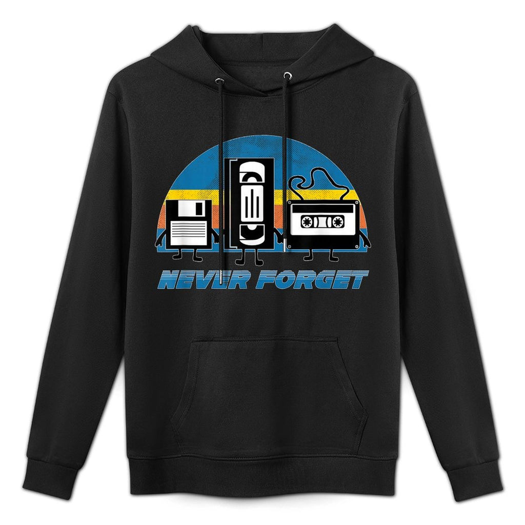 Never Forget Funny Retro Vintage VHS Cassette Floppy Disk All-Day Comfort Hoodie
