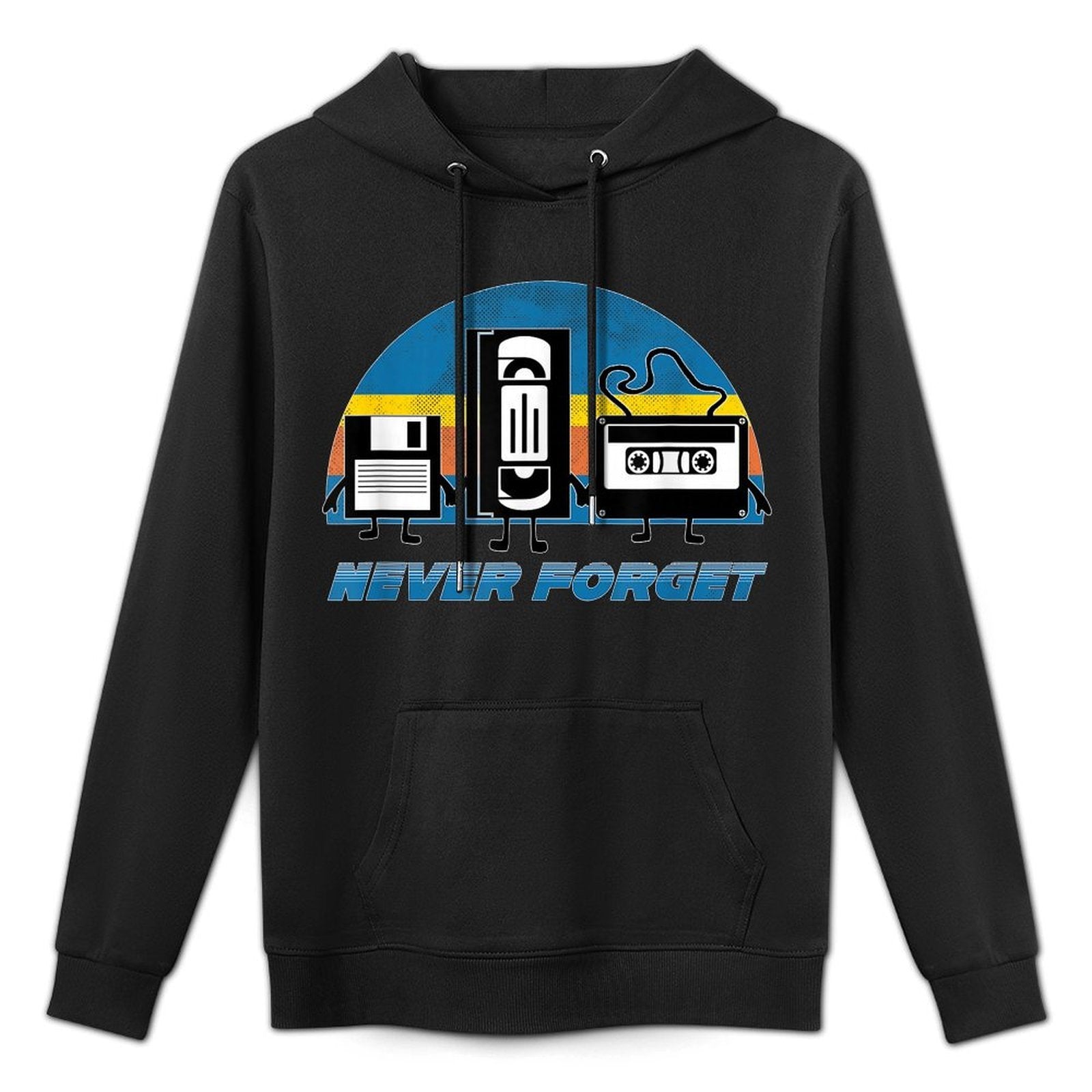 Never Forget Funny Retro Vintage VHS Cassette Floppy Disk All-Day Comfort Hoodie