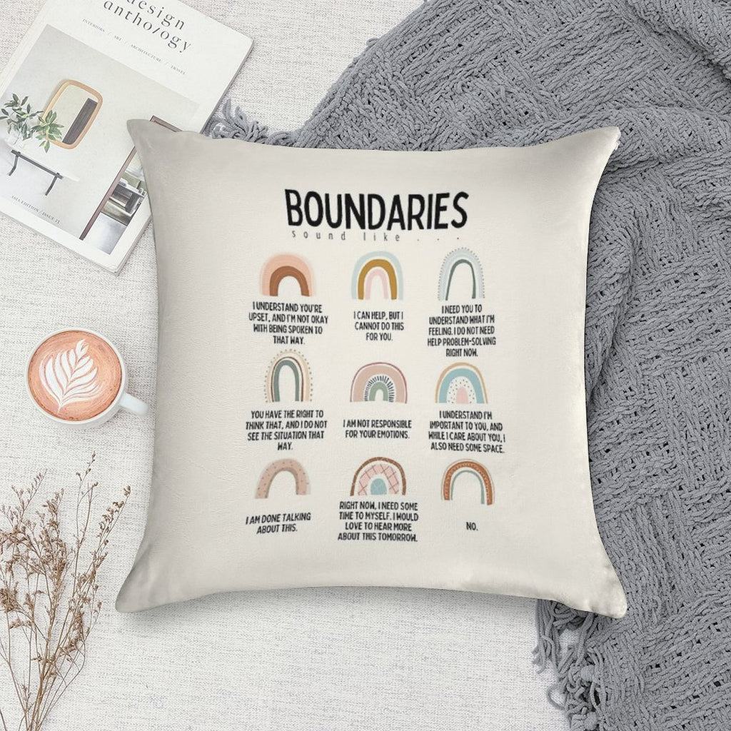 Boundaries Mental Health Reminder for Counselors Soft High-Density Material Throw Pillow