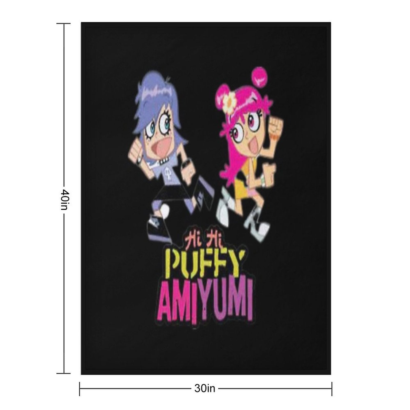 Hi Hi Puffy AmiYumi  - Hi!hi! Puffy Amiyumi   - AmiYumi Show! Drawstring Travel-friendly Throw Blanket