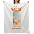 Let's Vacay T-Shirt, Puff-Puff Fly, Airplane Window View Tee, Travel Lover Gift, Vacation Mode Apparel, Summer Holiday Shirt Comfort Throw Blanket