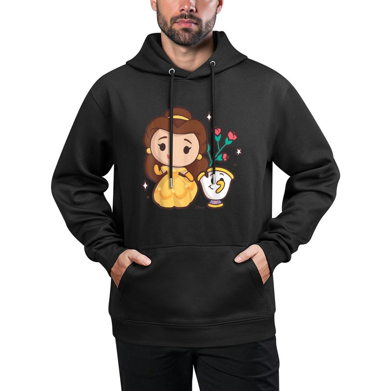 Disney Princess - Belle And Chip Teacup Medium-Weight Fabric Hoodie
