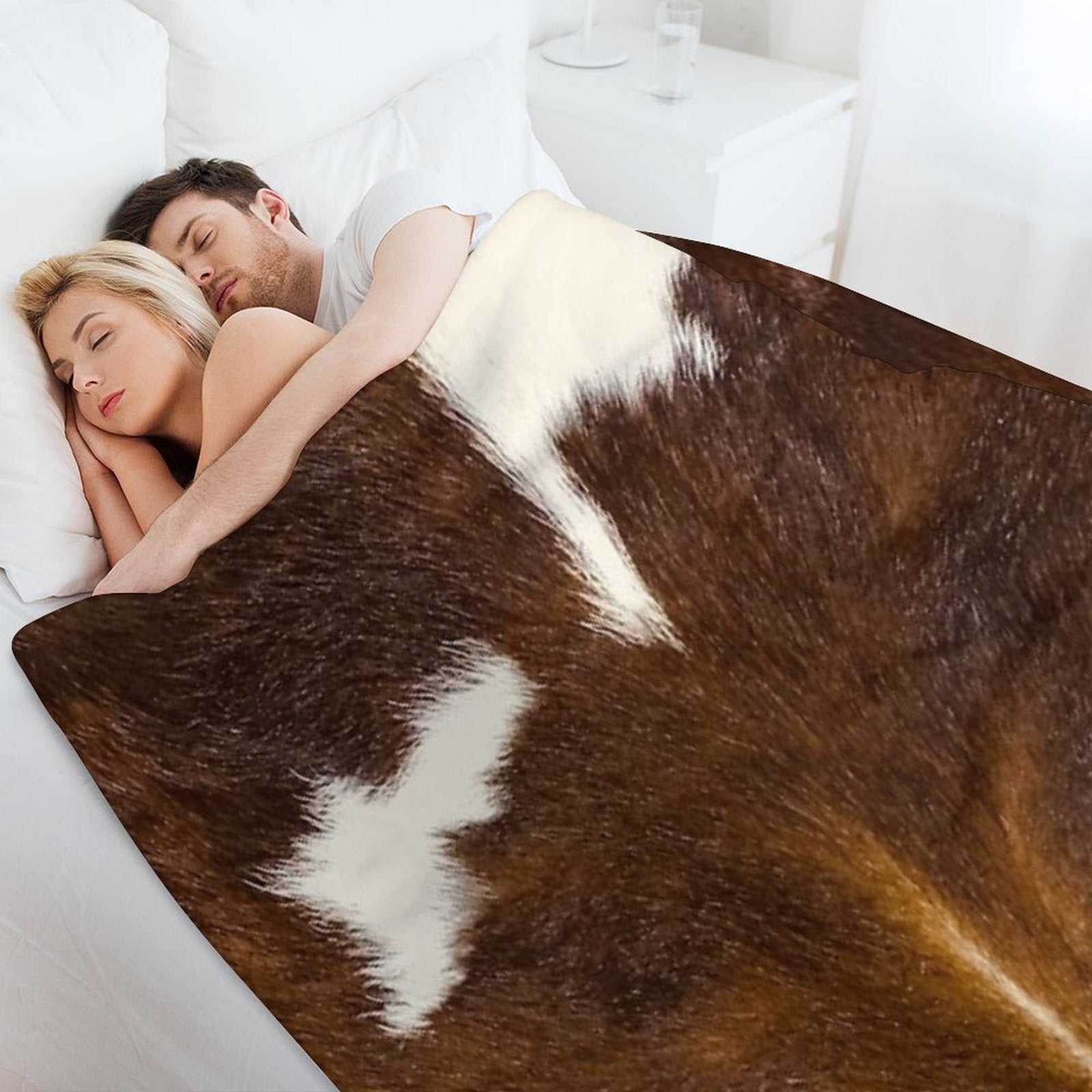 Cow Print - Faux Smooth Print Quick-dry Throw Blanket