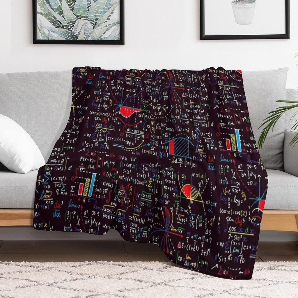 Colorful Math Formulas Plush Throw Blanket