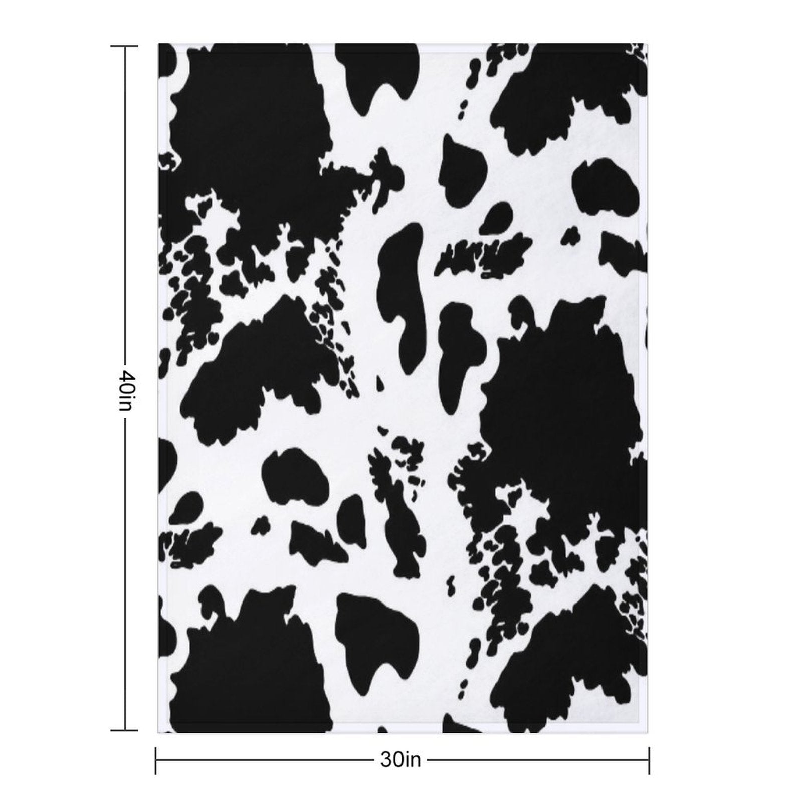 Black And White Cowhide Print Pattern Lightweight Throw Blanket