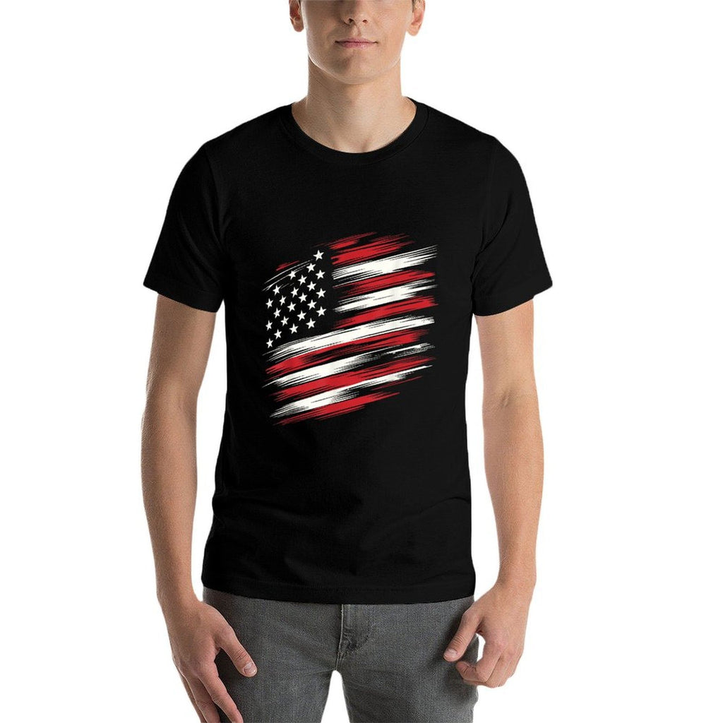 4th of July Shirts Fourth of July Patriotic American  Oversized Silhouette T-Shirt