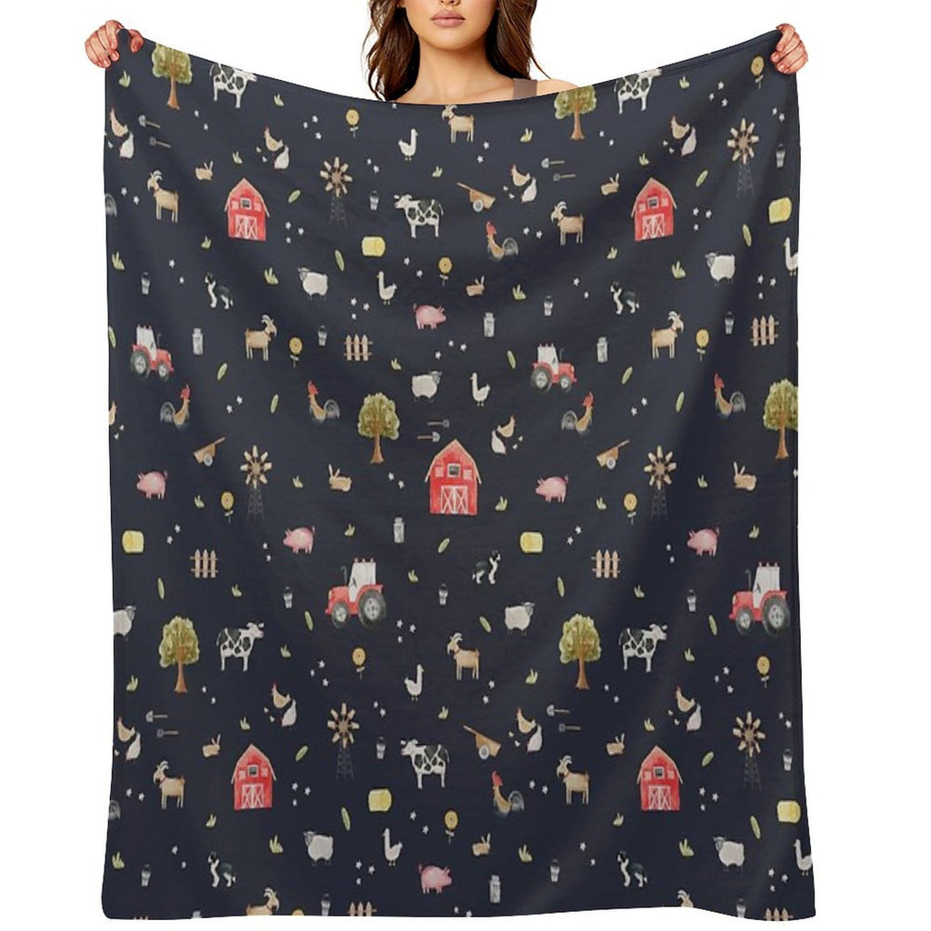 The Farmyard Easy Care Throw Blanket
