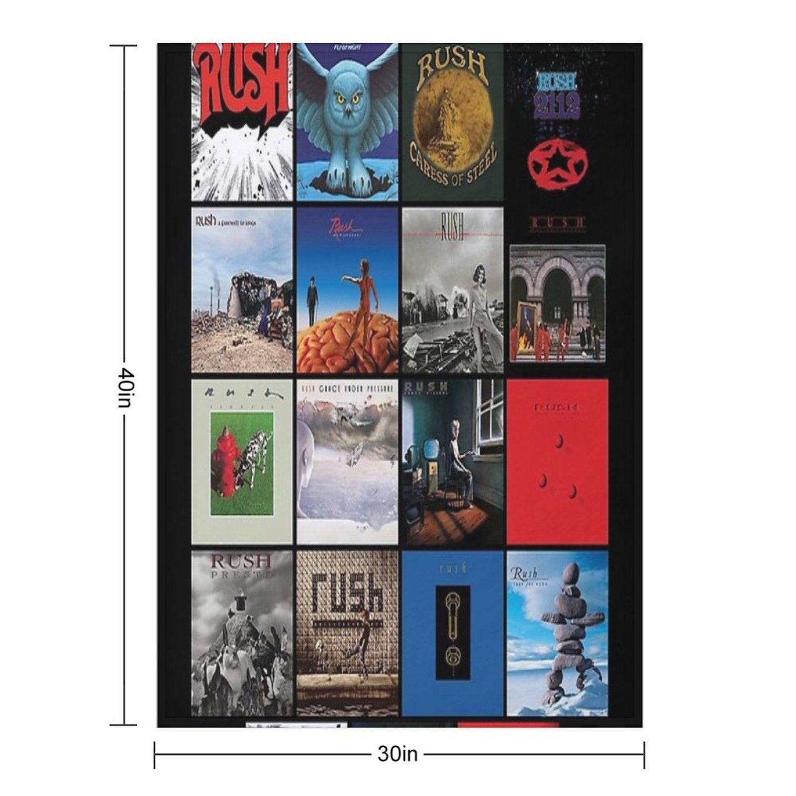 All Album Posters RushBand Completed  007 Sustainable Throw Blanket
